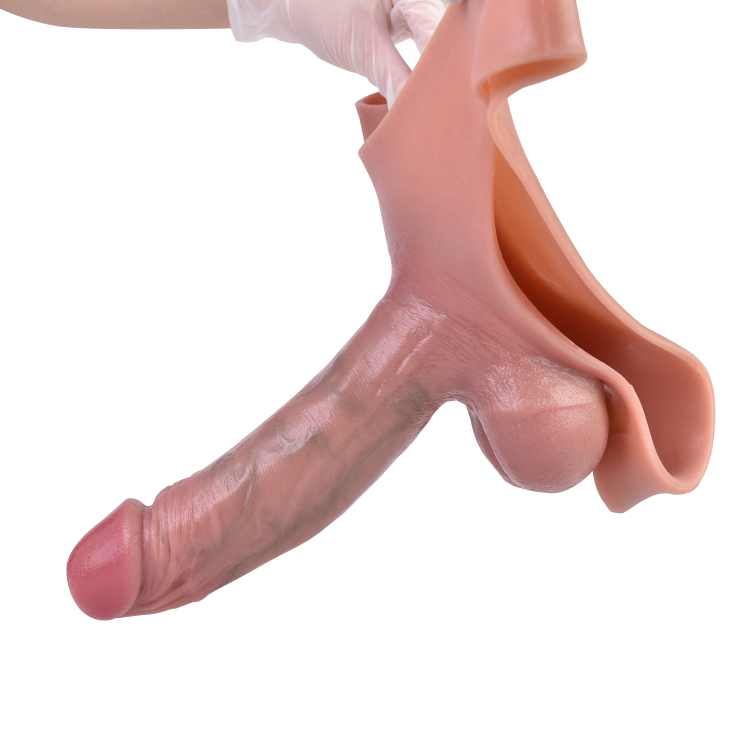 WATCH VIDEO, Hollow Strap on Dildo Unisex Silicone Strapon Hollow Dildo Pants Wearable Penis Sleeve Panties For Men Dick Enlargement
