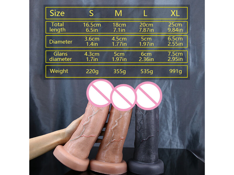 WATCH VIDEO, 3 Color 4 Size Soft Liquid Silicone Dildo, Realistic Dildos Feels Like Skin Huge Dildos