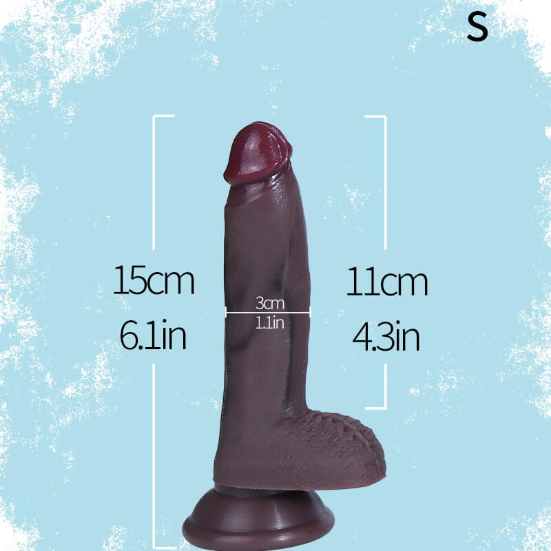 WATCH VIDEO - Realistic Textere Black Dildo - 6 Inches to 9.2 Inches Choose from