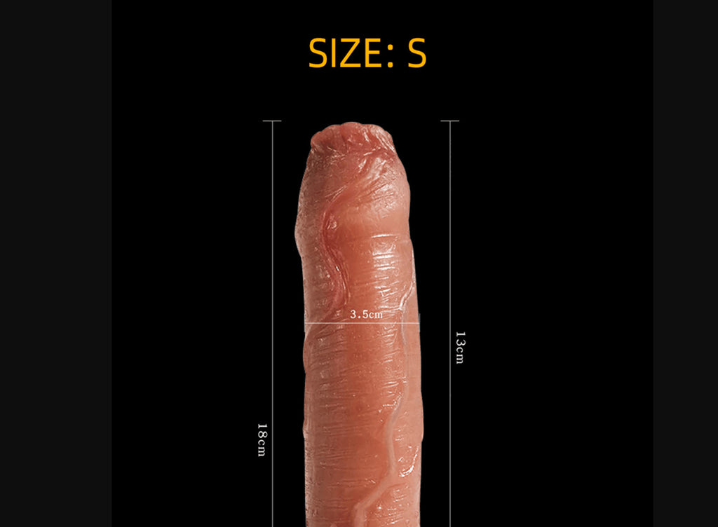 8 Inch Foreskin Skin UNCIRCUMCISED Super Realistic Dildo (Harness Optional)