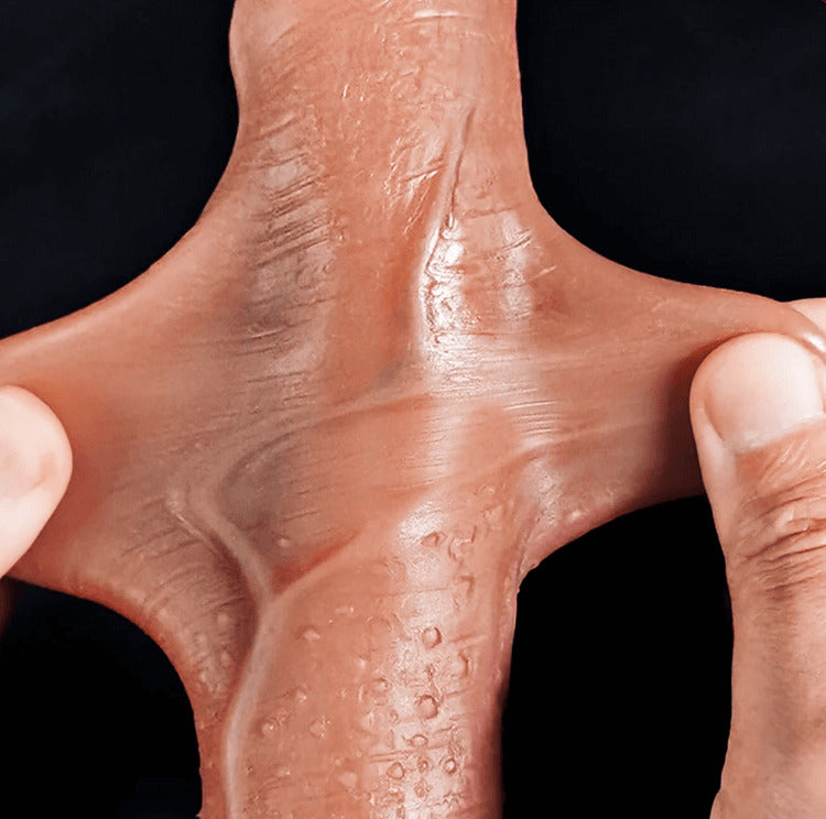 8 Inch Foreskin Skin UNCIRCUMCISED Super Realistic Dildo (Harness Optional)