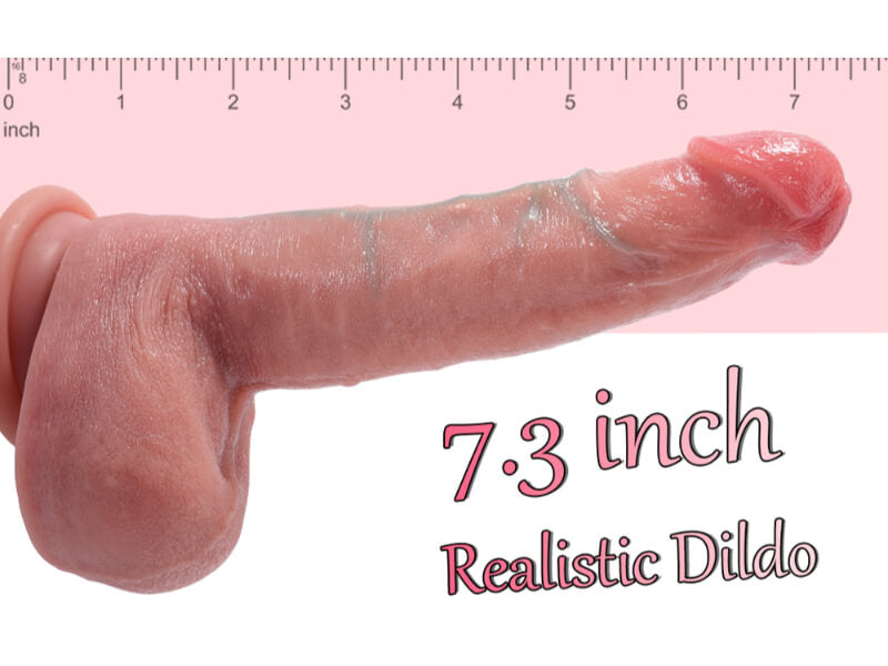 Soft Liquid Silicone Dildo, Realistic Dildos Feels Like Skin, 7.3 Inch Dildo