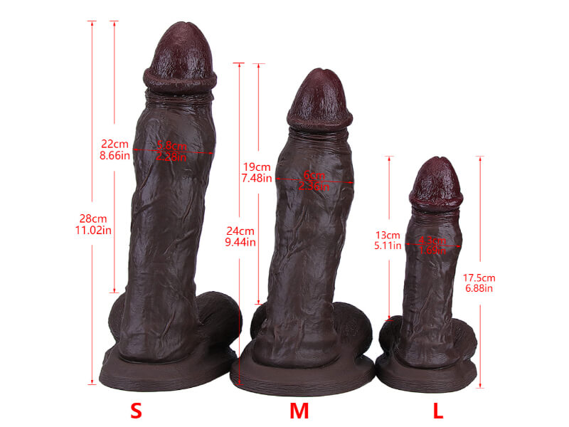 WATCH VIDEO, Unusual Shape & Size Realistic Black Penis Mushroom Head Dildo