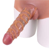 WATCH VIDEO - Hollow Strap on Dildo Silicone Penis Sleeve Pants Wearable Dildo for Men Extender Enlargement Adult Sex Toys (USA PRICE)
