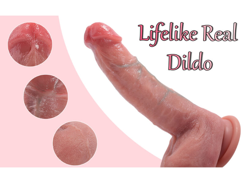 2 Color Soft Liquid Silicone Dildo, Realistic Dildos Feels Like Skin, 7.3 Inch Dildo