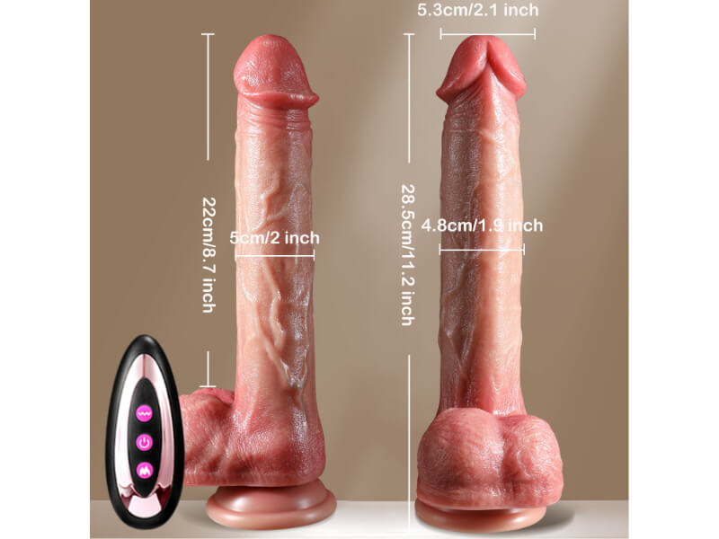 11 Inch Vibrating Realistic Penis Dildo with Remote Control Harness Optional