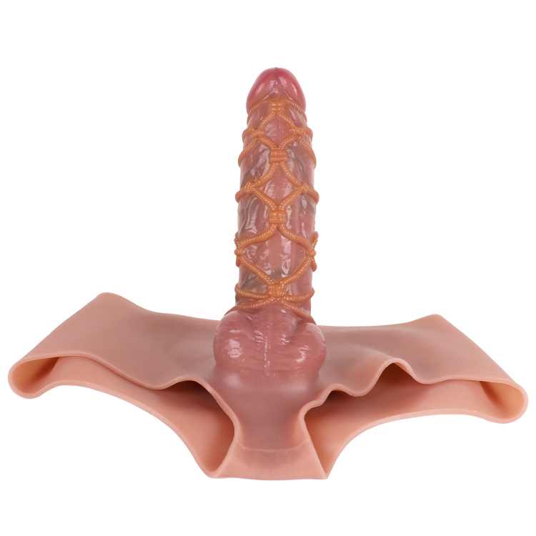 WATCH VIDEO - Hollow Strap on Dildo Silicone Penis Sleeve Pants Wearable Dildo for Men Extender Enlargement Adult Sex Toys (USA PRICE)