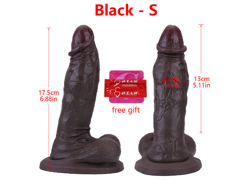 WATCH VIDEO, Unusual Shape & Size Realistic Black Penis Mushroom Head Dildo