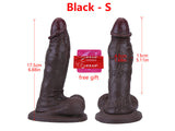 WATCH VIDEO, Unusual Shape & Size Realistic Black Penis Mushroom Head Dildo