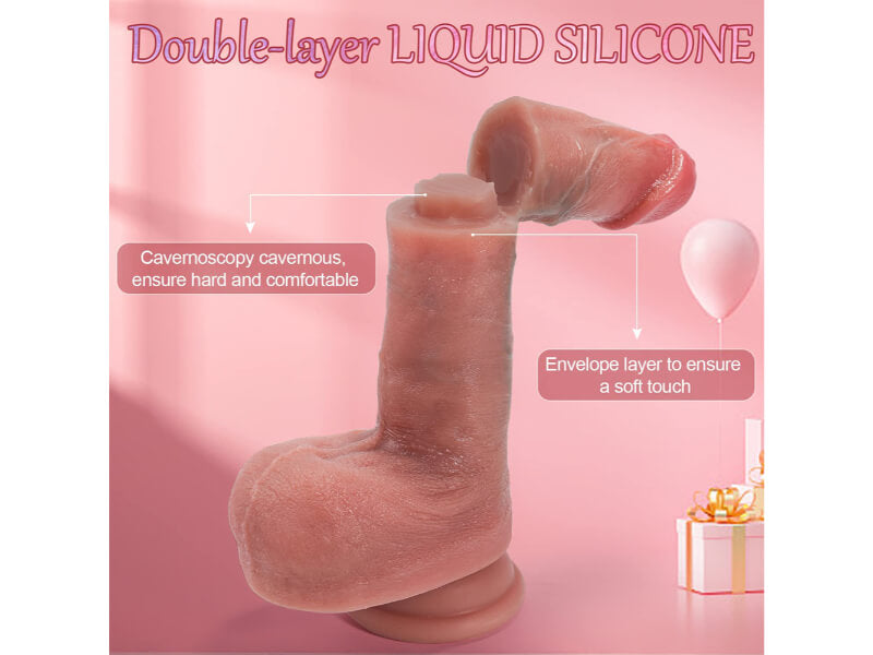2 Color Soft Liquid Silicone Dildo, Realistic Dildos Feels Like Skin, 7.3 Inch Dildo (3-5 Days Mainland USA Delivery)