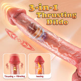 3 in 1 Thrusting Dildo Vibrating Realistic Penis Dildo Dildo with Remote Control Harness Optional