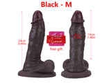 WATCH VIDEO, Unusual Shape & Size Realistic Black Penis Mushroom Head Dildo