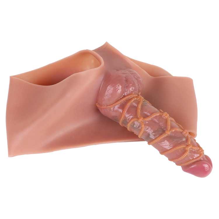 WATCH VIDEO - Hollow Strap on Dildo Silicone Penis Sleeve Pants Wearable Dildo for Men Extender Enlargement Adult Sex Toys (USA PRICE)