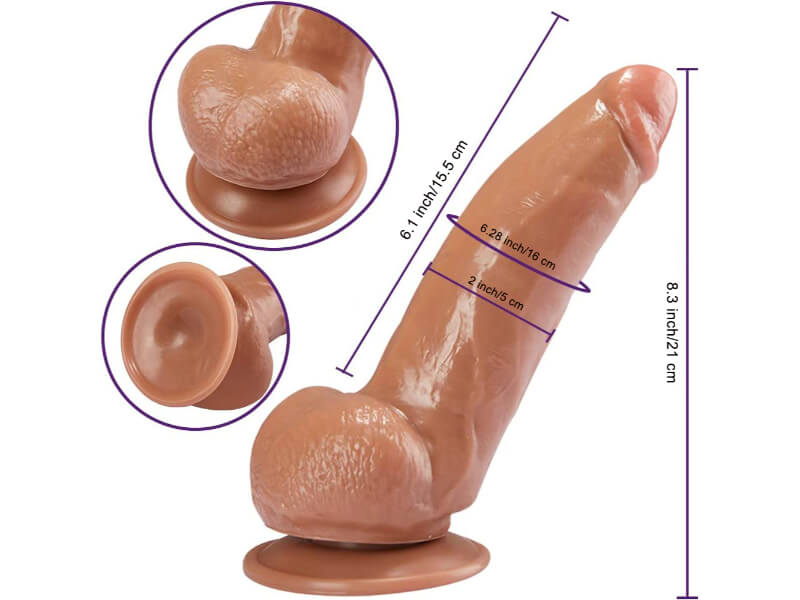 Soft Small Glans Big Thick Dildo 8.3