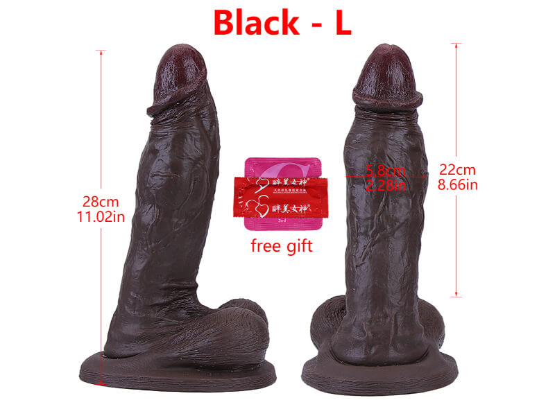 WATCH VIDEO, Unusual Shape & Size Realistic Black Penis Mushroom Head Dildo