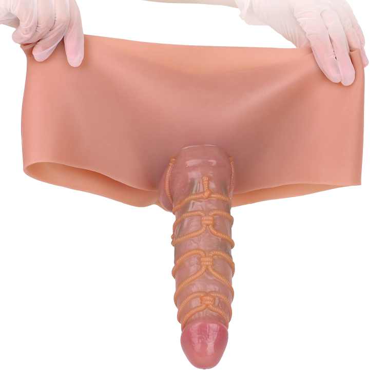 WATCH VIDEO - Hollow Strap on Dildo Silicone Penis Sleeve Pants Wearable Dildo for Men Extender Enlargement Adult Sex Toys (USA PRICE)