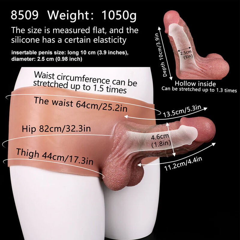 WATCH VIDEO, Hollow 5.3 Inches Penis Pants Strap on Hollow Dildo for men Soft Big Penis