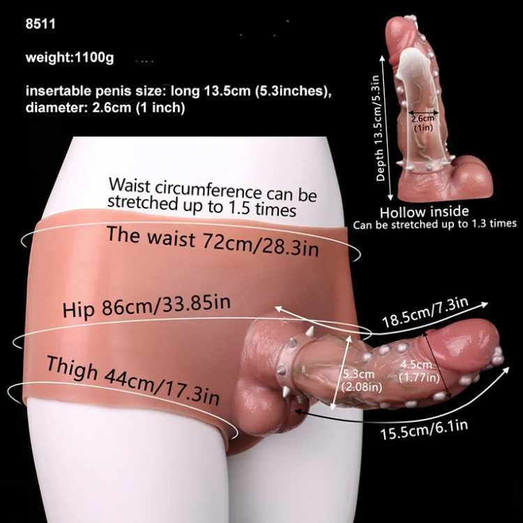 Knot Strap on Hollow dildo with Beads Realistic Penis Sleeve Pants For Men