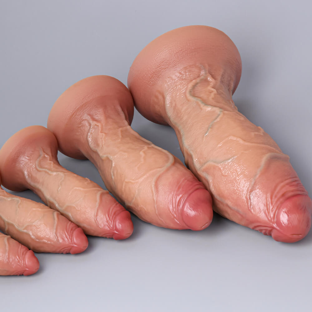 New 5 Size Real Skin Texture Dildos - Liquid Silicone Lifelike Dildo