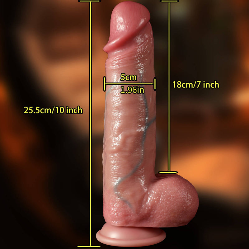 10 Inch Ejaculating - Squirting - Movable Foreskin Dildo (Harness Optional)