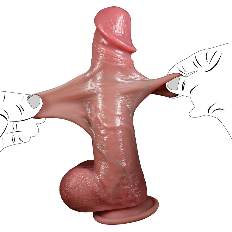 Ejaculating  Movable Foreskin Dildo