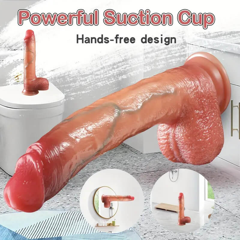 WATCH VIDEO - Sliding Foreskin Super Skin Realistic Dildo Harness Optional (Fast Free Shipping)