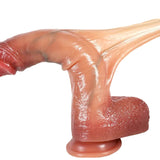 WATCH VIDEO - Sliding Foreskin Super Skin Realistic Dildo Harness Optional (Fast Free Shipping)
