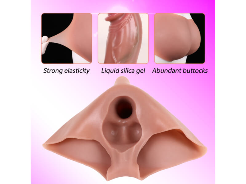 WATCH VIDEO, Hollow Wearable Realistic Dildo Skin Touch Strap On Dildo Pants Stretchy Sex Toy for Lesbian