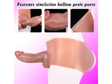 WATCH VIDEO, Hollow Wearable Realistic Dildo Skin Touch Strap On Dildo Pants Stretchy Sex Toy for Lesbian
