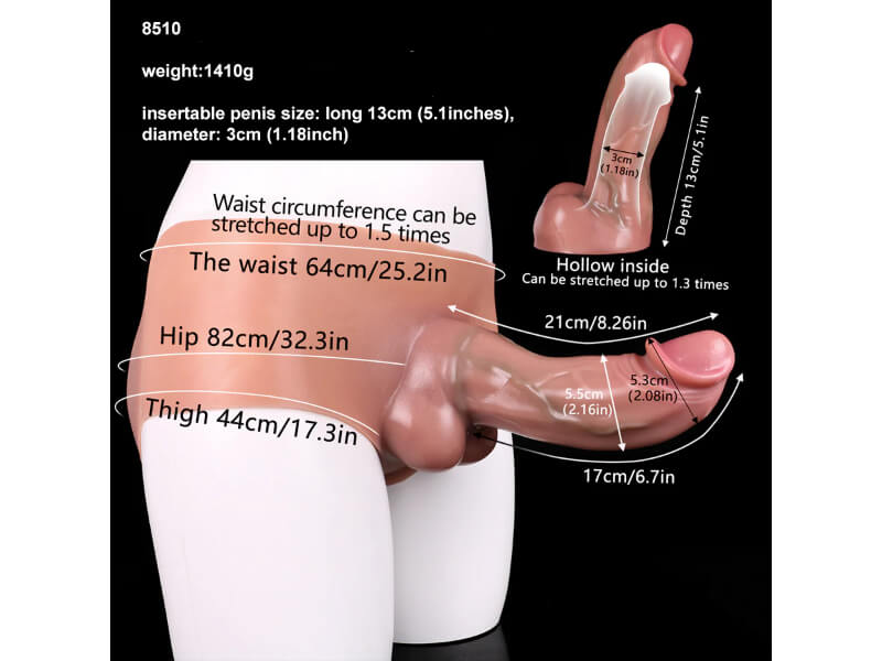 WATCH VIDEO, Hollow Wearable Realistic Dildo Skin Touch Strap On Dildo Pants Stretchy Sex Toy for Lesbian