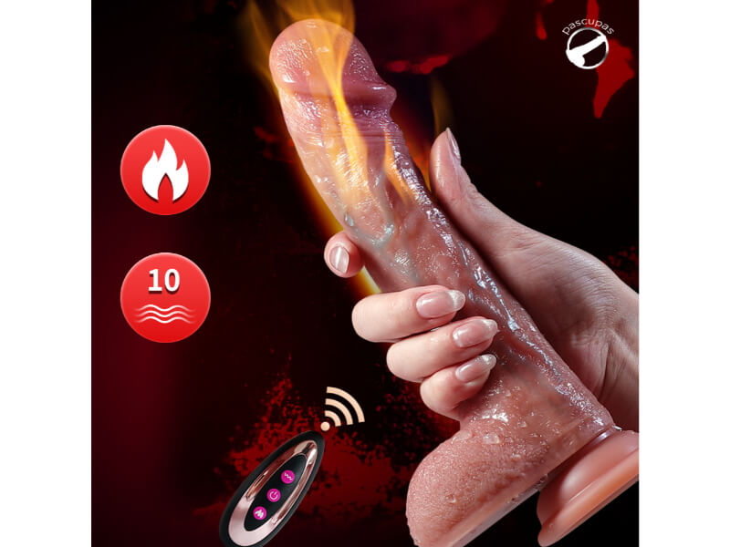 WATCH VIDEO 4 in 1 Vibrating Thrusting Realistic Penis Dildo with Remote Control Harness Optional