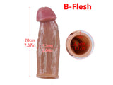 WATCH VIDEO, 5 Size Size Realistic Penis Sleeve Penis Extender Beige Color