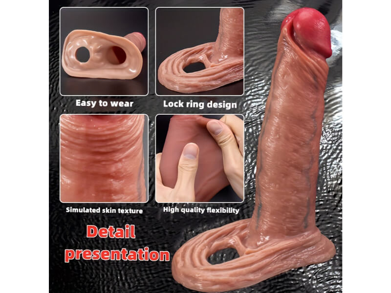 3 Size Realistic Penis Sleeve Penis Extender