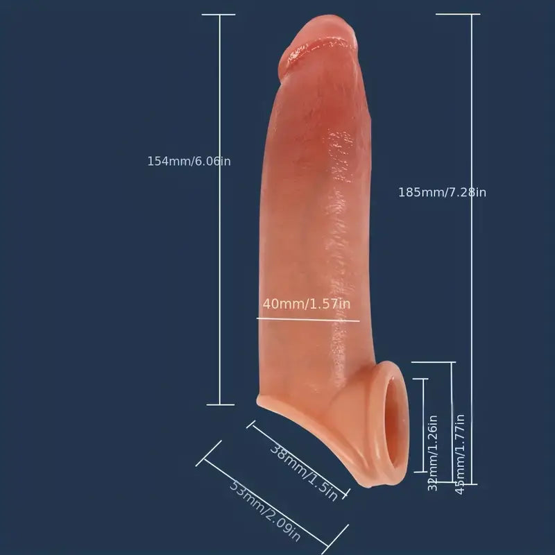 7.2 Inch Realistic Penis Sleeve Penis Extender Cock Extender