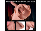 WATCH VIDEO, Hollow Wearable Realistic Dildo Skin Touch Strap On Dildo Pants Stretchy Sex Toy for Lesbian