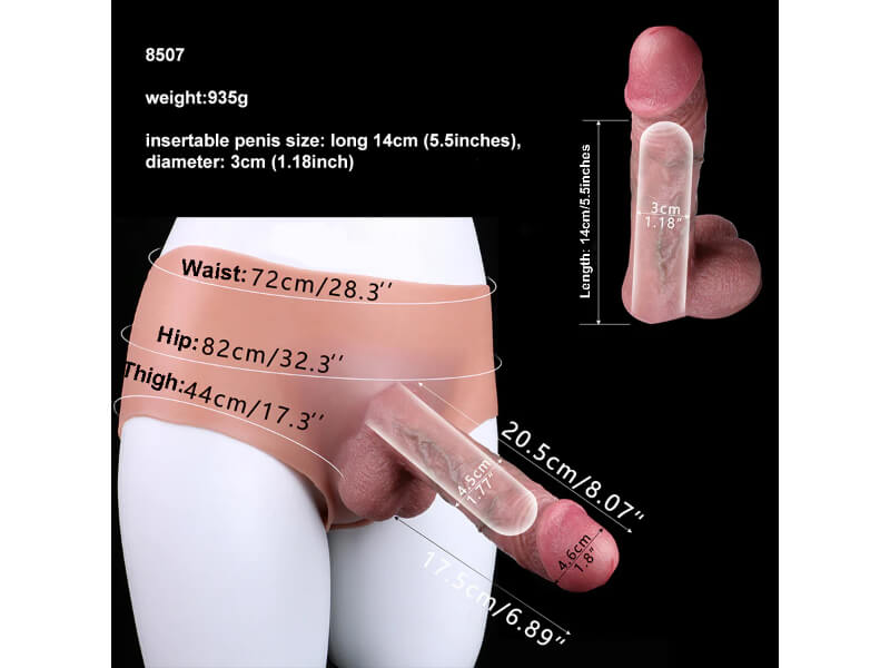 WATCH VIDEO, Hollow Wearable Realistic Dildo Skin Touch Strap On Dildo Pants Stretchy Sex Toy for Lesbian