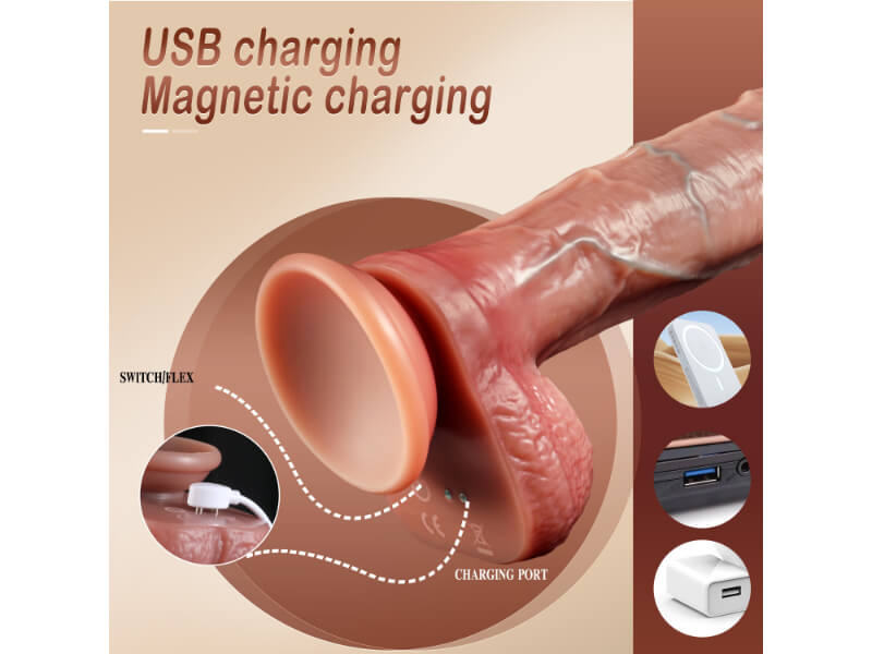 Thrusting Dildo Vibrating Realistic Penis Dildo with Remote Control Harness Optional (USA PRICE)