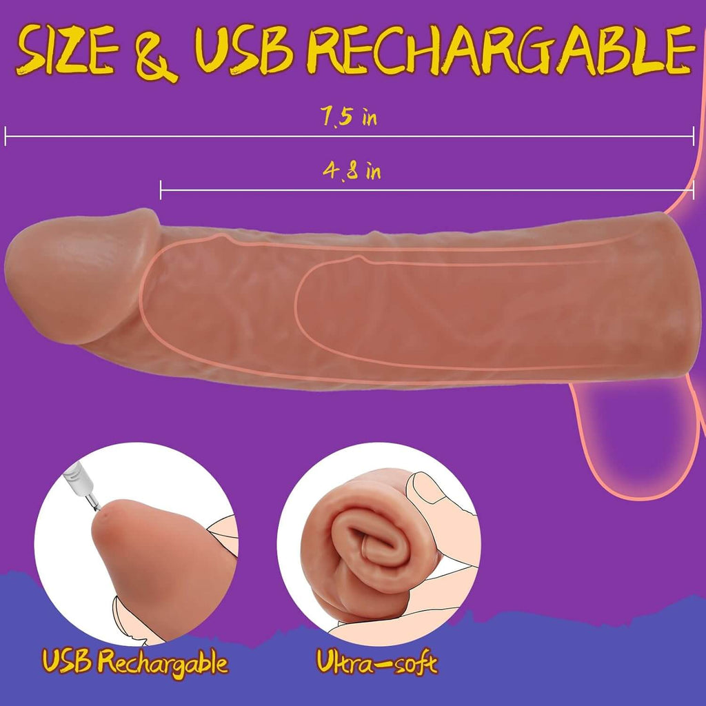 4 PCS Vibrating Penis Extender Sleeve Set Model S8005-AMZ  ( 3 Days USA Delivery )