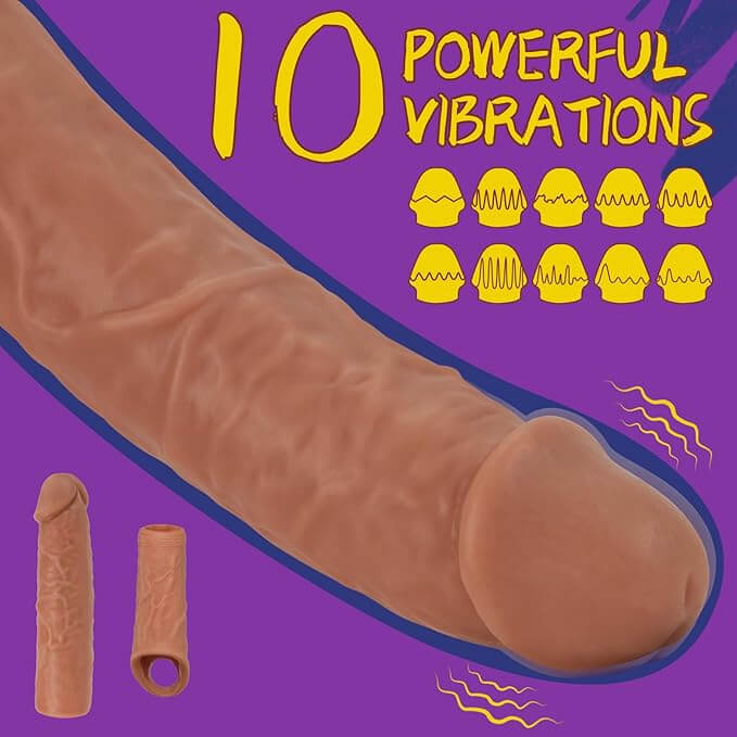 4 PCS Vibrating Penis Extender Sleeve Set Model S8005-AMZ  ( 3 Days USA Delivery )