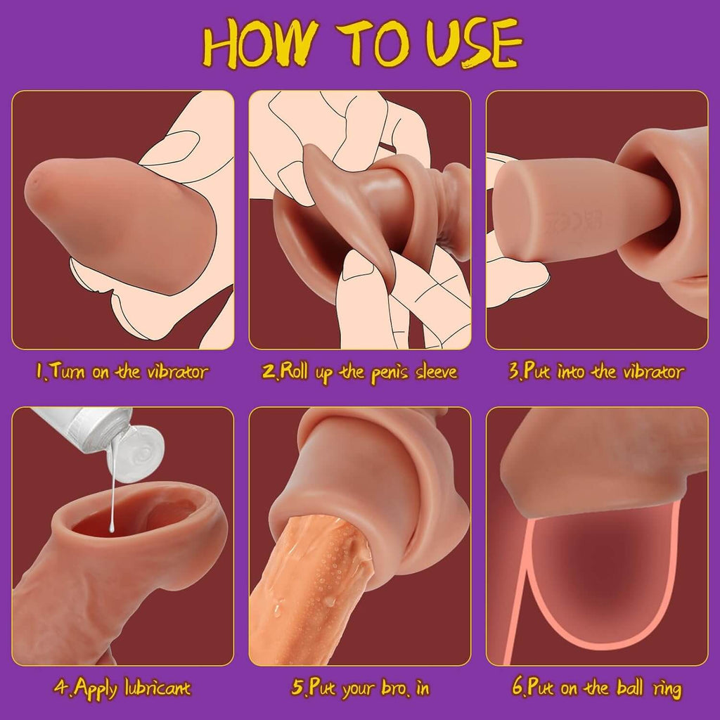 4 PCS Vibrating Penis Extender Sleeve Set Model S8005-AMZ  ( 3 Days USA Delivery )