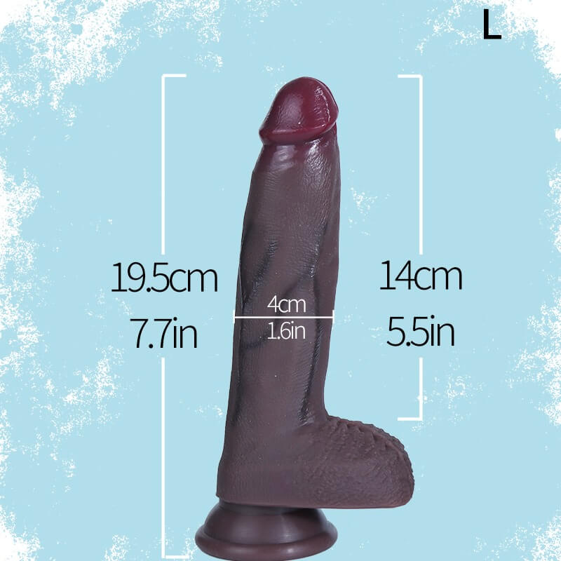 WATCH VIDEO - Realistic Textere Black Dildo - 6 Inches to 9.2 Inches Choose from