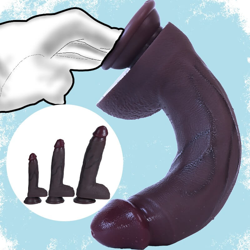 WATCH VIDEO - Realistic Textere Black Dildo - 6 Inches to 9.2 Inches Choose from