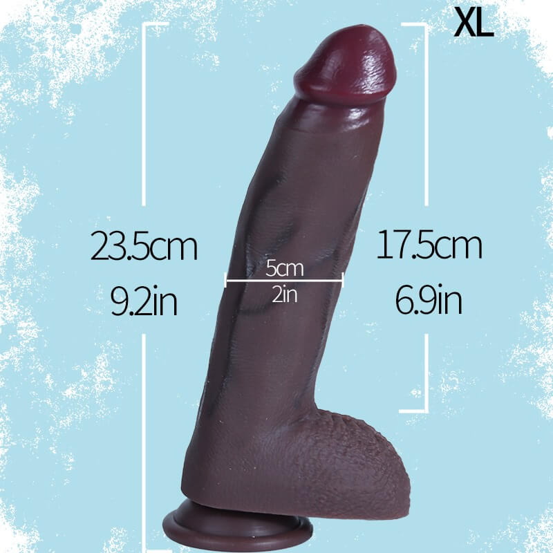 WATCH VIDEO - Realistic Textere Black Dildo - 6 Inches to 9.2 Inches Choose from