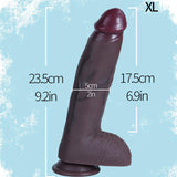 WATCH VIDEO - Realistic Textere Black Dildo - 6 Inches to 9.2 Inches Choose from