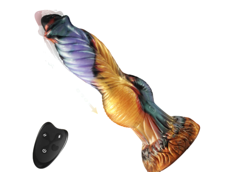 WATCH VIDEO, 10 inch Animal Dildo Thrusting Animal Dildo Vibrating Realistic Huge Dildo (3-5 Days Mainland USA Delivery)