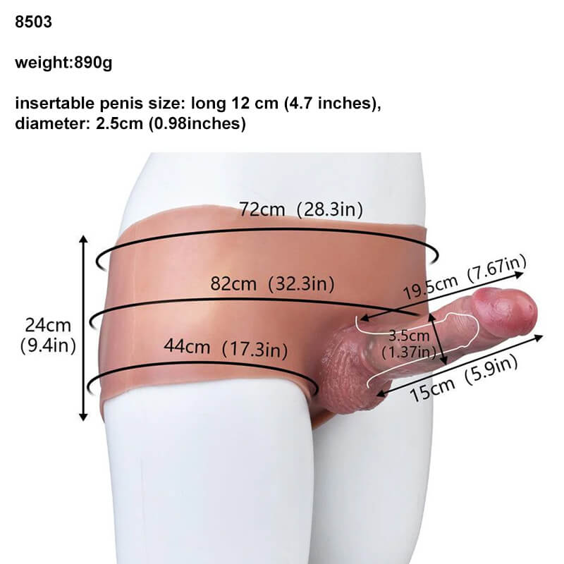 WATCH VIDEO, Hollow Dildo Pants Wearable Penis Sleeve Panties Male Dilldo Enhancer Penis Extender, Sex Toys