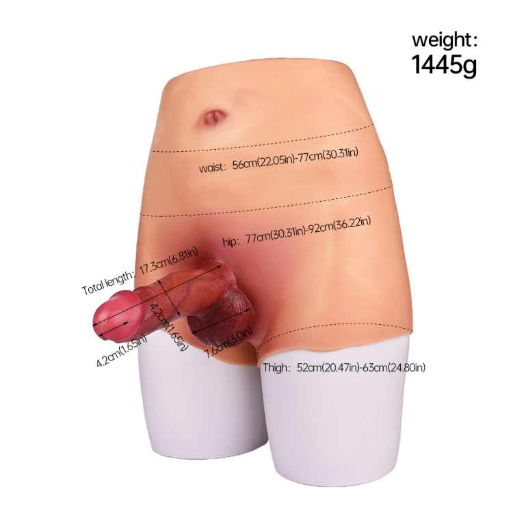 WATCH VIDEO  6.8 inches Soft Realistic Strap on Dildo Solid Silicone Penis Wear Pants Lesbian (USA PRICE)
