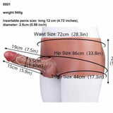 WATCH VIDEO, Hollow Strap On Dildo Boxer Penis Sleeve Penis Enlarger Extender for Men