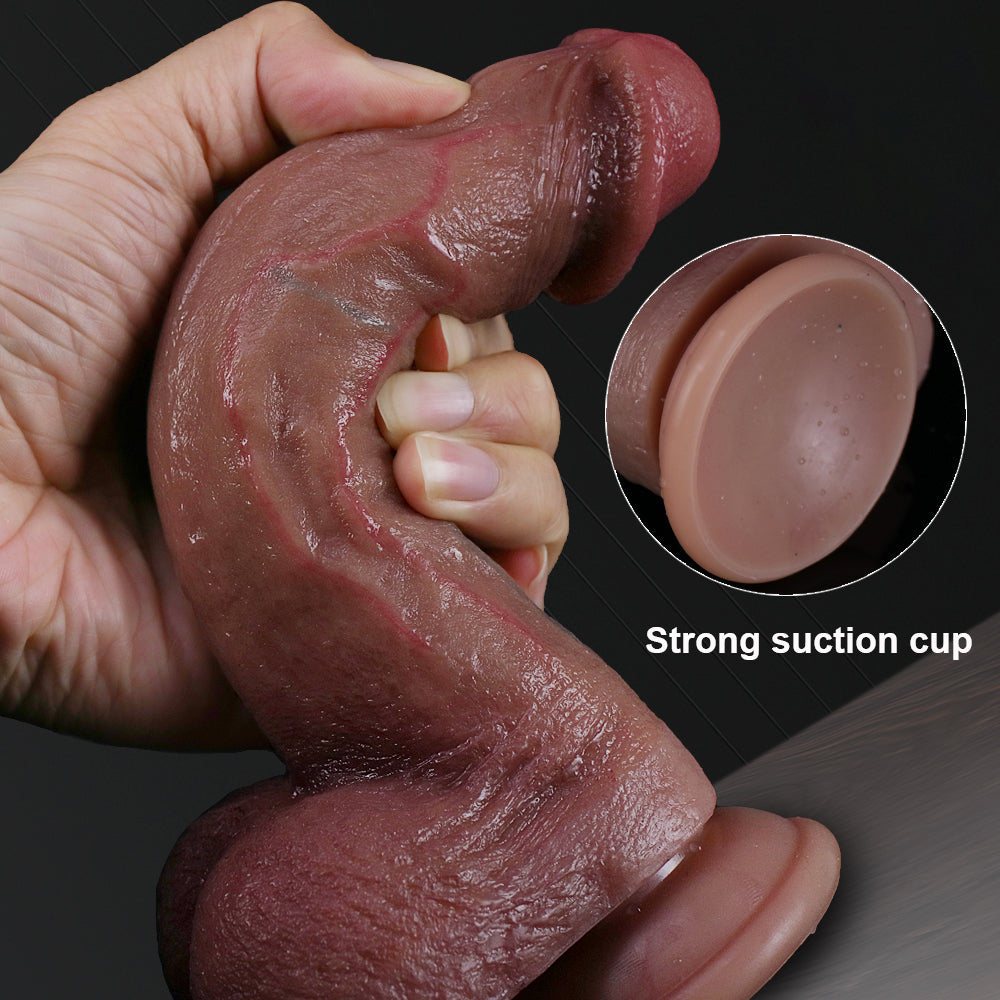 Mushroom Head Real Skin Dildo Suction Cup Dildo, Strap-on Optional
