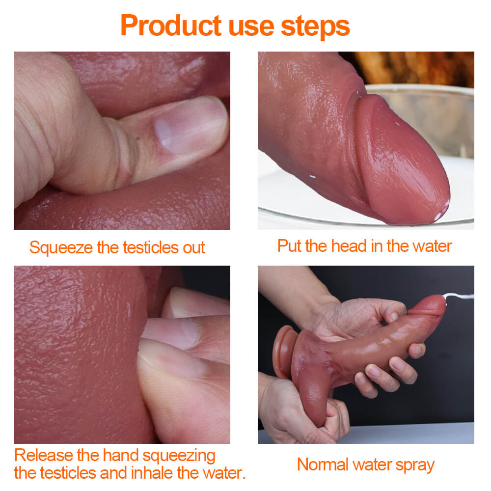 NEW Realistic Ejaculating - Squirting Dildo (Harness Optional) (3-5 Days Mainland USA Delivery)